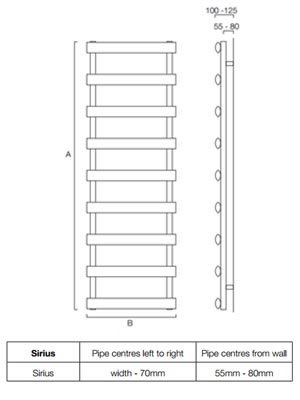 Sirius Stainless Steel Towel Rail 750mm x 500mm